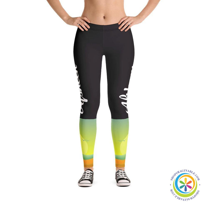 Custom Name Sunset Athleisure Leggings-ShopImaginable.com