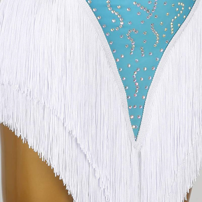 Customisable-Women's Performance Sleeveless Tassels Latin Salsa Dance Dress Competition Dress