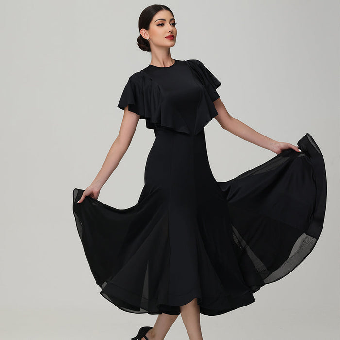Customisable-Women's Round Neck WaltModern Ballroom Dance Dress Competition Dresses