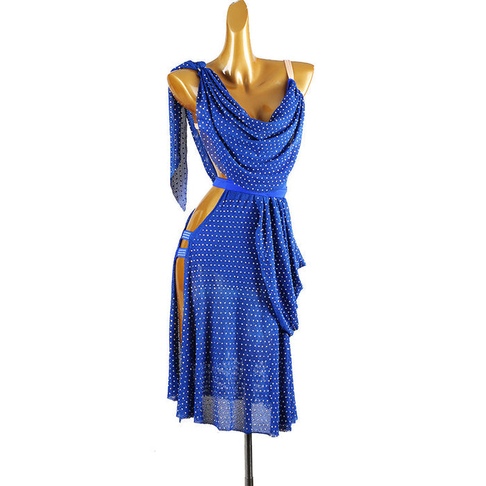 Customisable-Women's Ruffle Rhinestone DanceWear Dance Dress Performance Wear