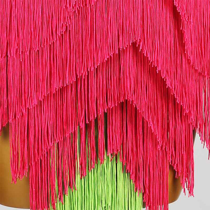 Customisable-Women's Tassel DanceWear Dance Dress Performance Wear
