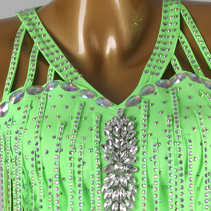 Customisable-Women's Tassel DanceWear Dance Dress Performance Wear