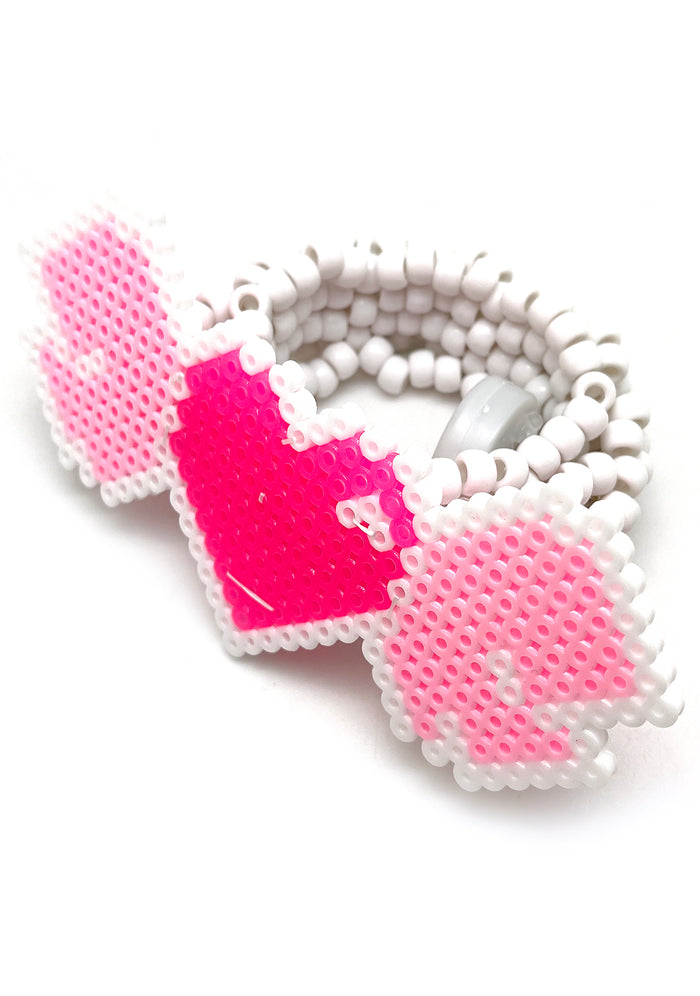 LASR Cyber Hearts Light Up Pendant Rave Kandi Bracelet — product view