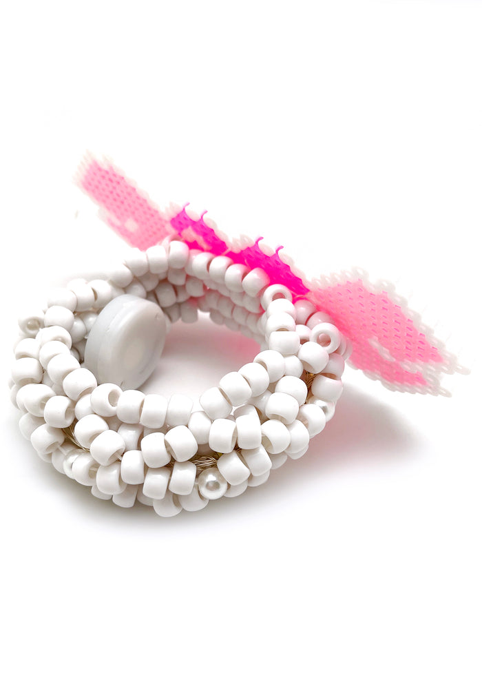 LASR Cyber Hearts Light Up Pendant Rave Kandi Bracelet — back view