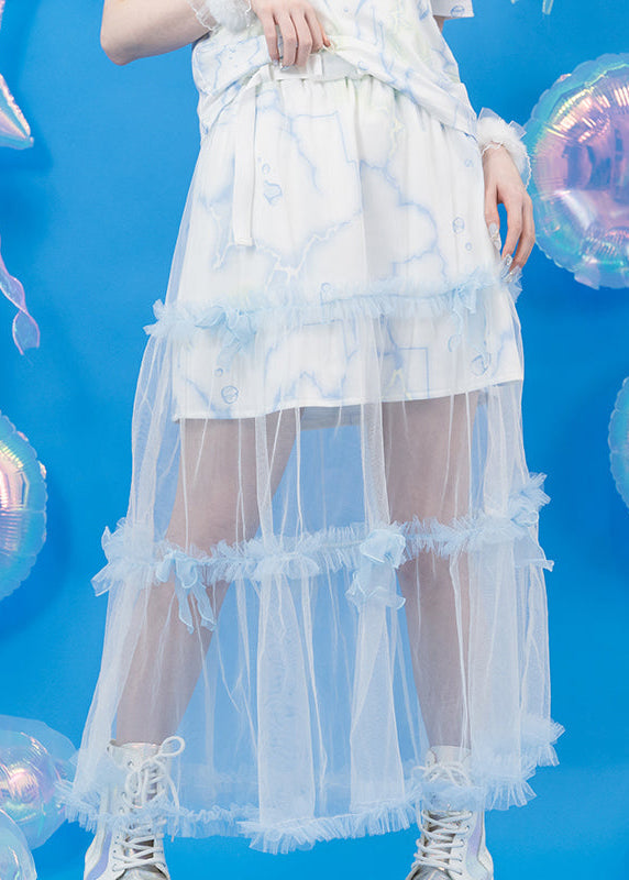 Cyber Jellyfish White Tulle Skirt