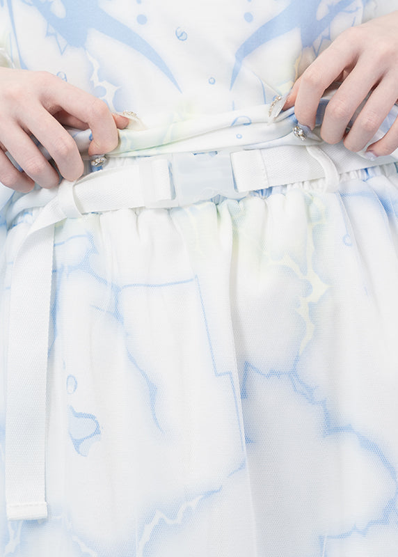 Cyber Jellyfish White Tulle Skirt