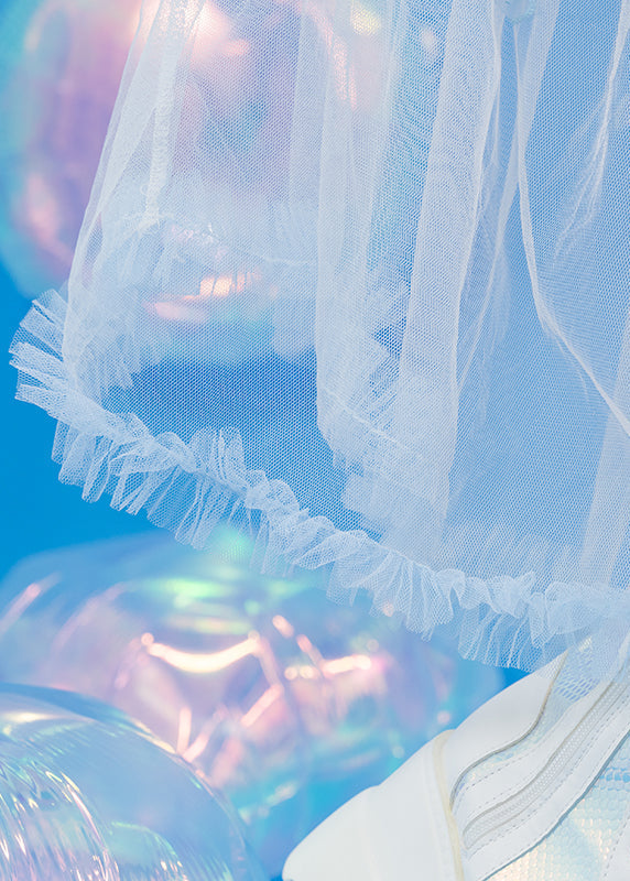 Cyber Jellyfish White Tulle Skirt