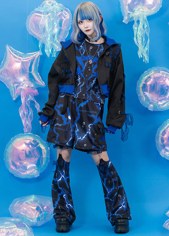 ACDC Rag Cyber Octopus Black Leg Warmer — model front view