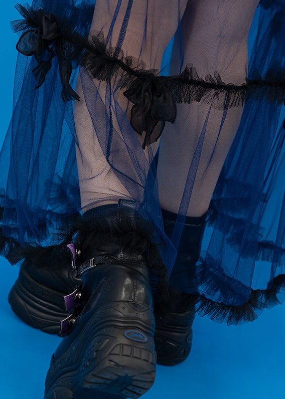 Cyber Octopus Black Tulle Skirt