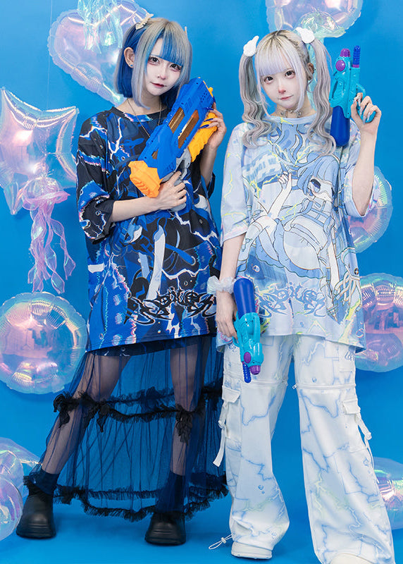 Cyber Octopus Black Tulle Skirt