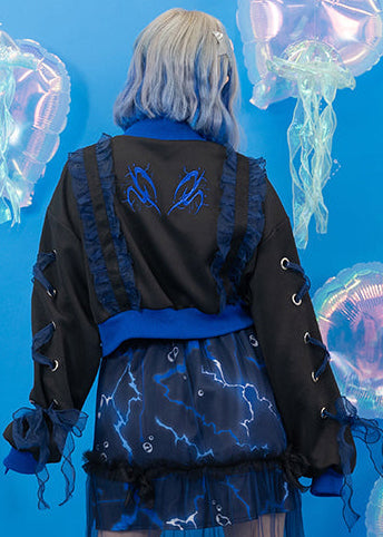 ACDC Rag Cyber Octopus Cropped Jacket — model back view