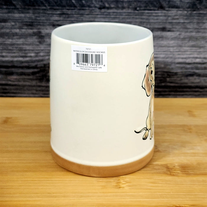 Dachshund Coffee Mug Doxie Breed Dog Blue Sky Ceramic Embossed 18 oz Tea Cup