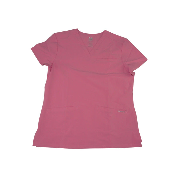 Dagacci Natural Stretch Pink V Neck Scrub Top FS2802 Womens Small Short Sleeve0