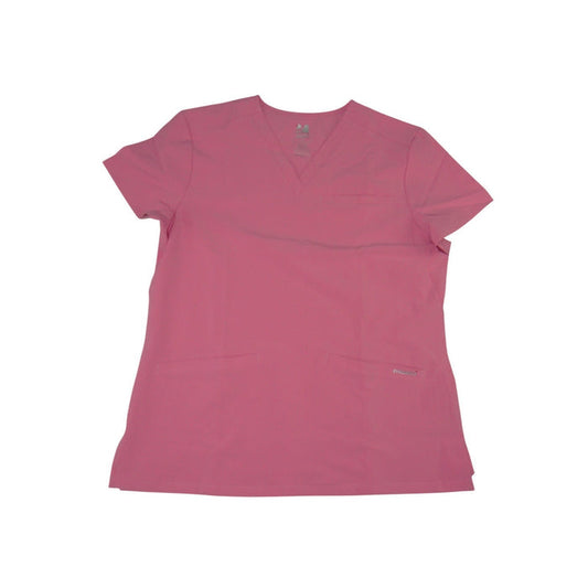Dagacci Natural Stretch Pink V Neck Scrub Top FS2802 Womens Small Short Sleeve0