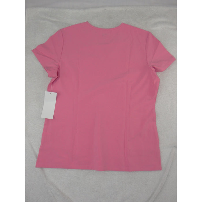 Dagacci Natural Stretch Pink V Neck Scrub Top FS2802 Womens Small Short Sleeve1