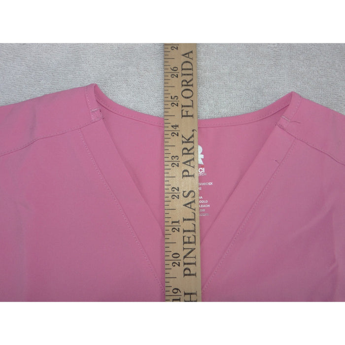 Dagacci Natural Stretch Pink V Neck Scrub Top FS2802 Womens Small Short Sleeve5