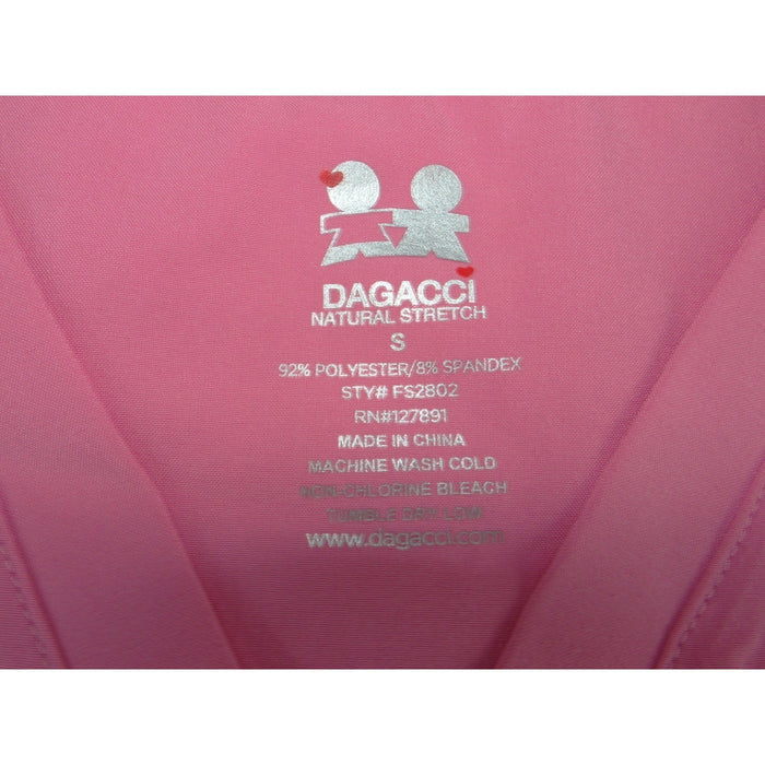 Dagacci Natural Stretch Pink V Neck Scrub Top FS2802 Womens Small Short Sleeve6