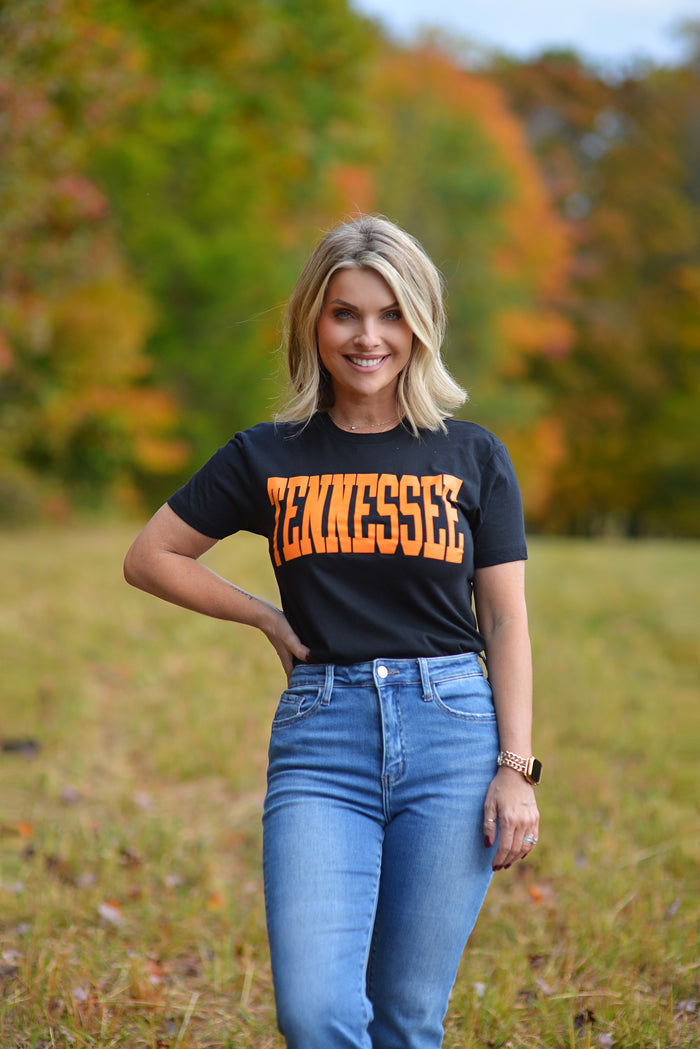 Dark Mode TENNESSEE Tee ~Adults & Littles {orange ink}