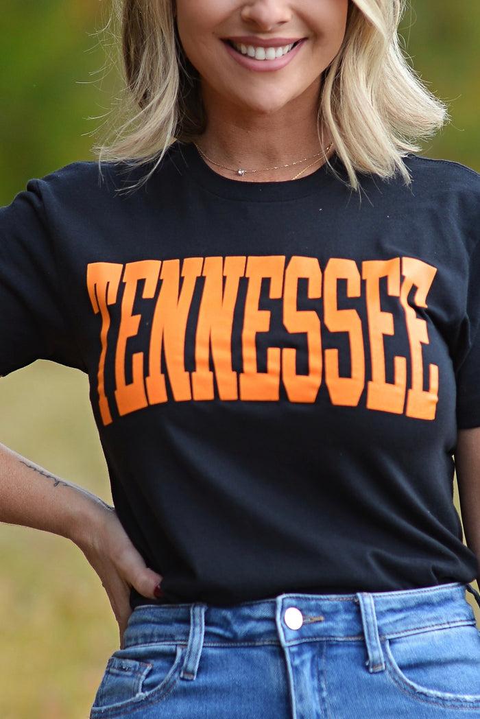Dark Mode TENNESSEE Tee ~Adults & Littles {orange ink}