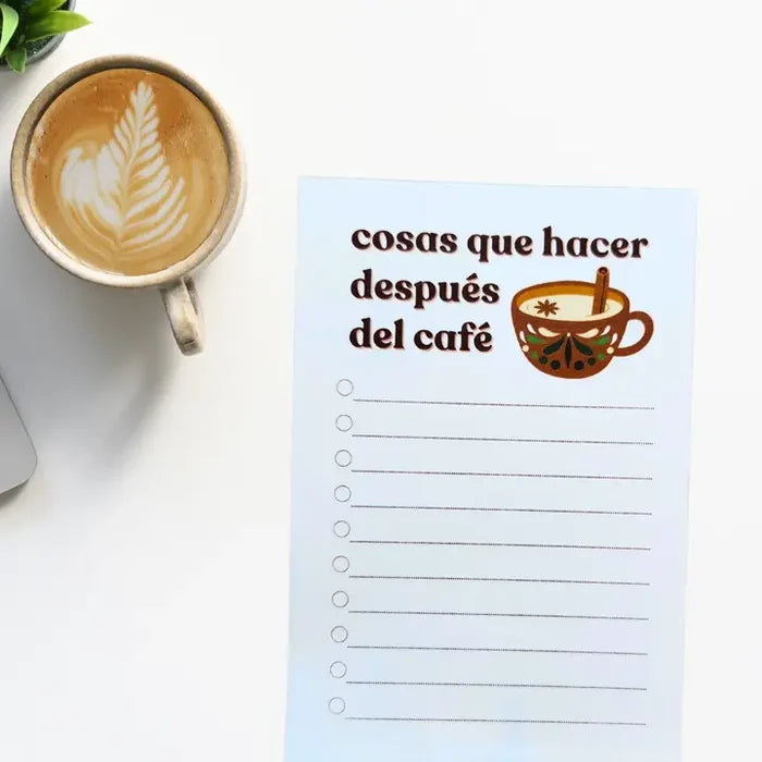 Despues Del Café 4x6 Checklist Notepad