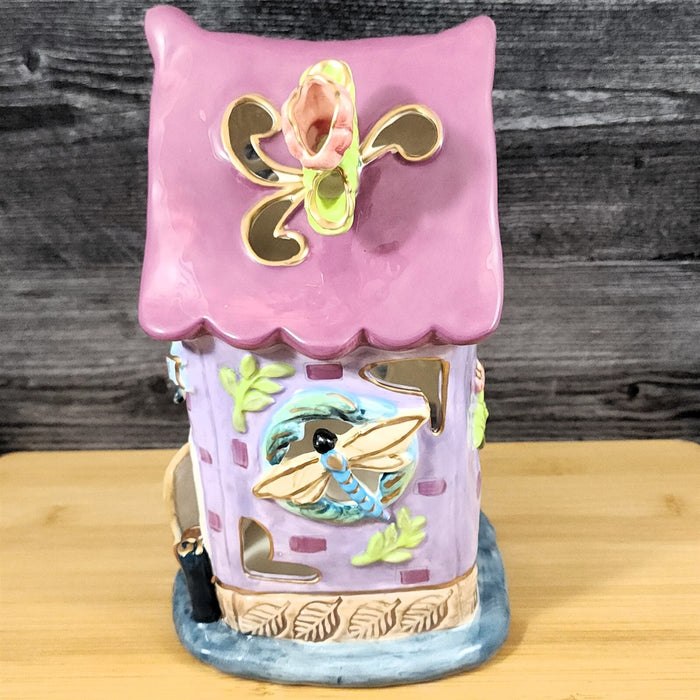Devine Dragon Fly Candle House Tealight Holder Heather Goldminc Blue Sky Ceramic