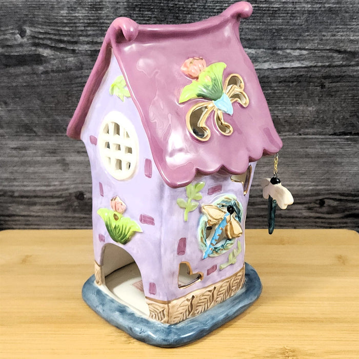 Devine Dragon Fly Candle House Tealight Holder Heather Goldminc Blue Sky Ceramic