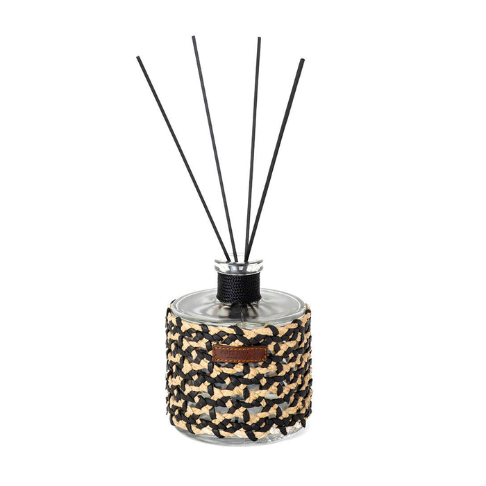 DIFFUSEUR RAPHIA CUIR MINA NOIR 500ML / NARGUILE FLEUR ORANGER