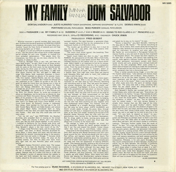 Dom Salvador - My Family (Minnha Família) (LP) [US] 1st (Very Good Plus (VG+))