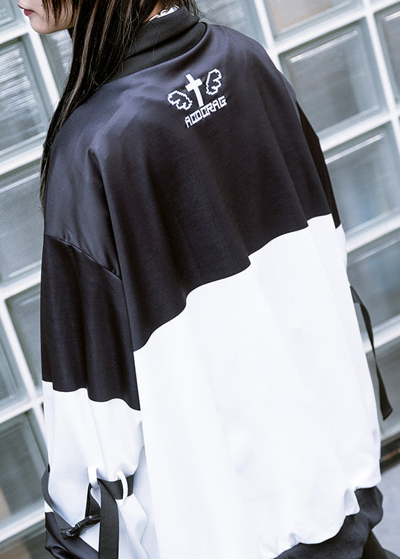 ACDC Rag Dot Cat Gamer Black White Oversized Jacket on model — back view