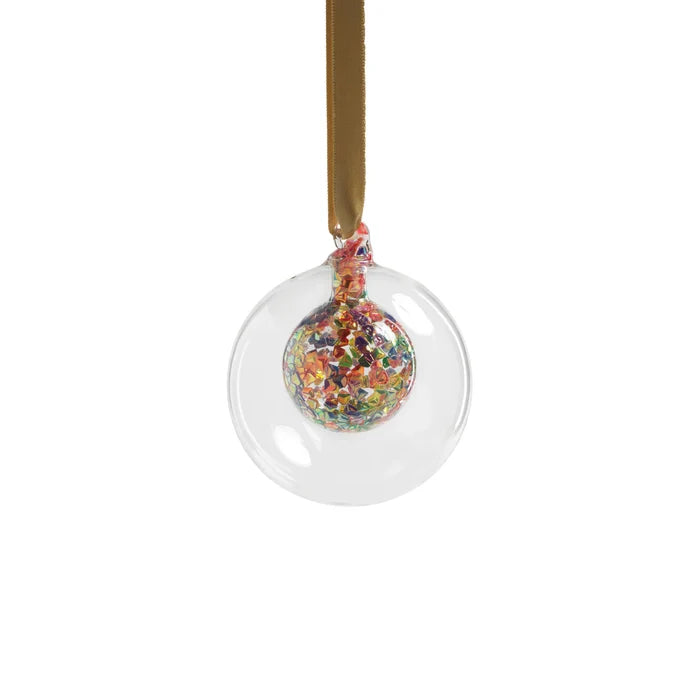 DOUBLE GLASS SEQUIN BALL - MULTI -6