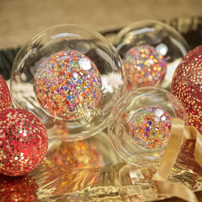 DOUBLE GLASS SEQUIN BALL - MULTI -6