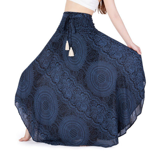 Double Rose Long Boho Skirts - Lannaclothesdesign Shop