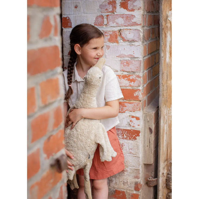 Doudou bouillotte en coton bio & laine Senger Naturwelt - Grande oie sable