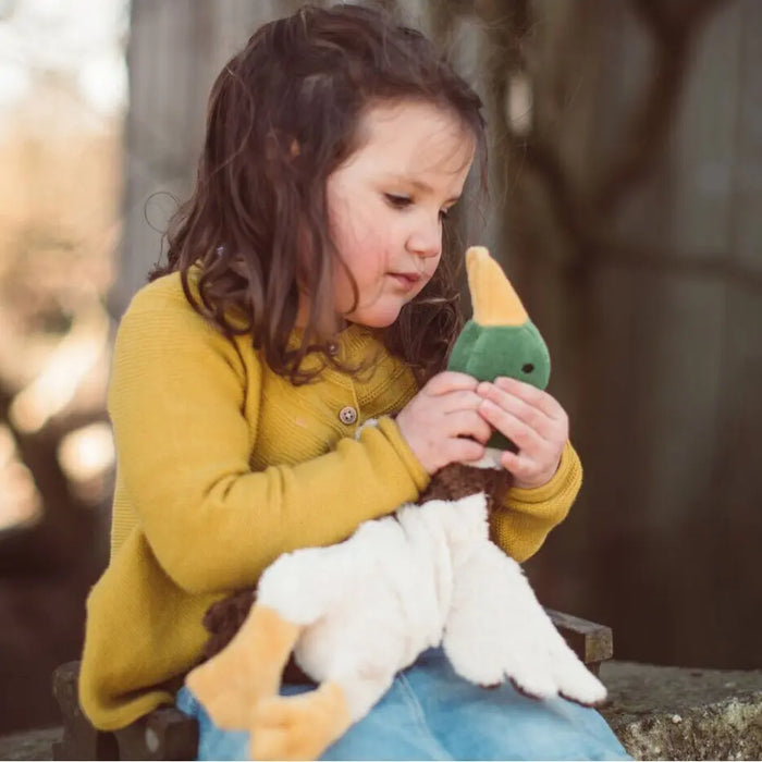 Doudou bouillotte en coton bio & laine Senger Naturwelt - Canard - Lilinappy