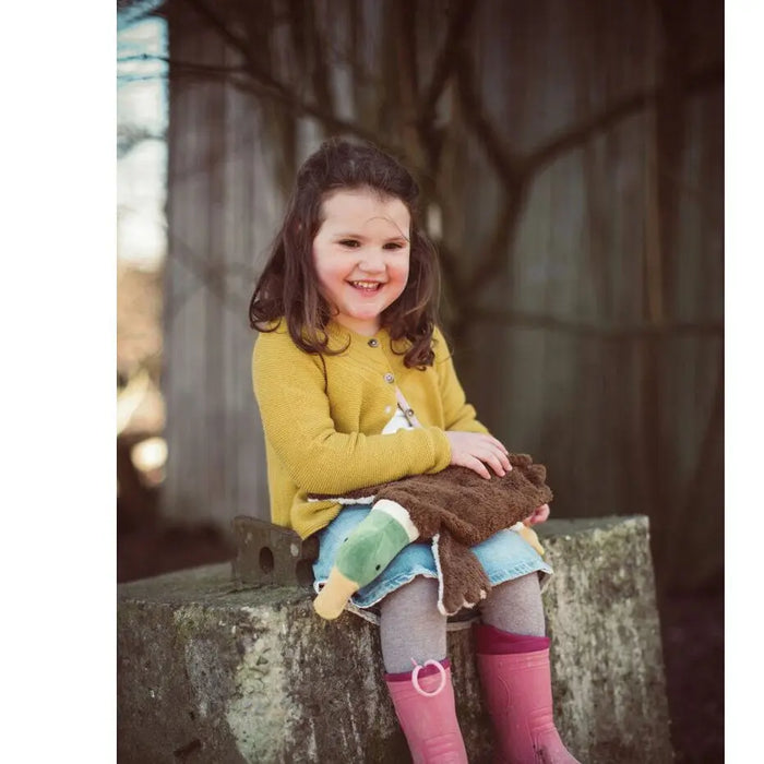 Doudou bouillotte en coton bio & laine Senger Naturwelt - Canard - Lilinappy