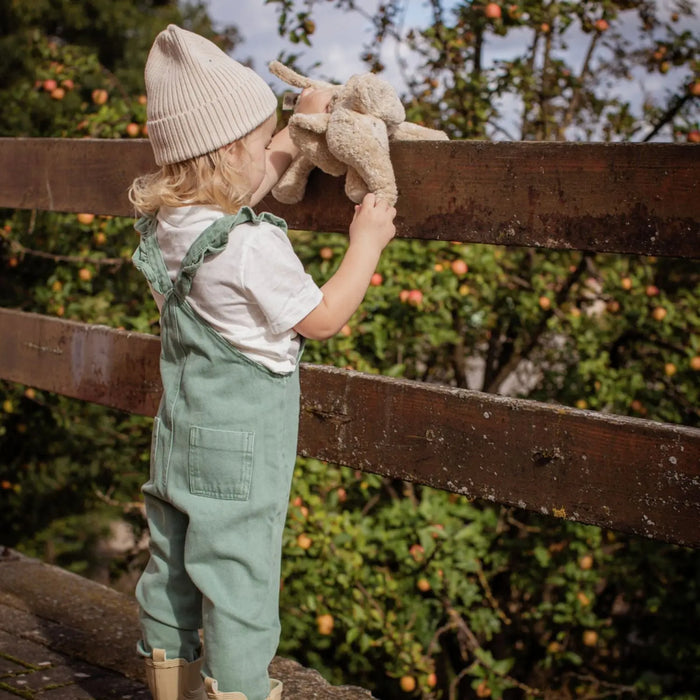 Doudou bouillotte en coton bio & laine Senger Naturwelt - Éléphant lin