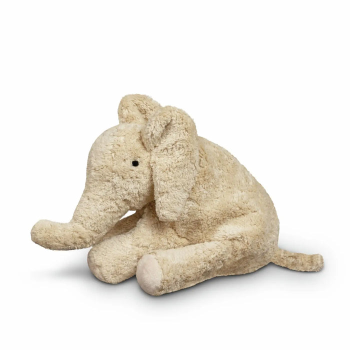 Doudou bouillotte en coton bio & laine Senger Naturwelt - Éléphant lin