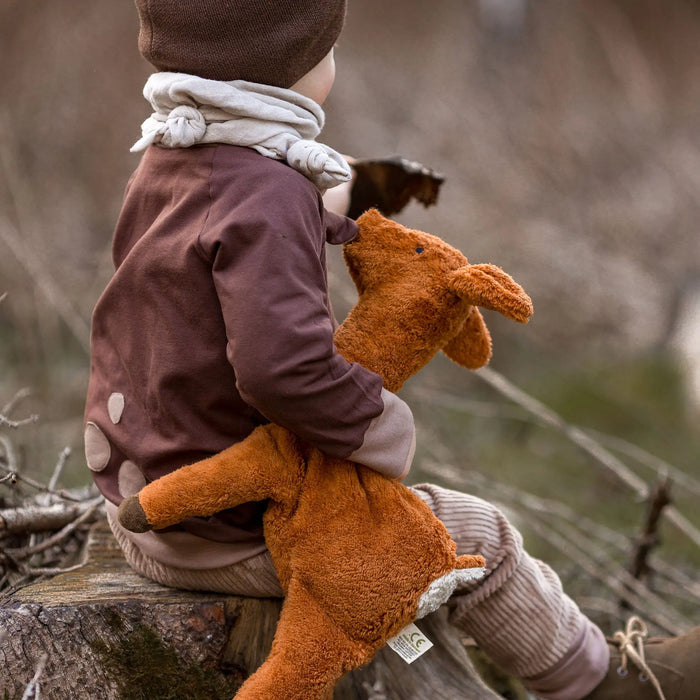 Doudou bouillotte en coton bio & laine Senger Naturwelt - Faon