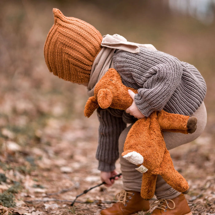 Doudou bouillotte en coton bio & laine Senger Naturwelt - Faon
