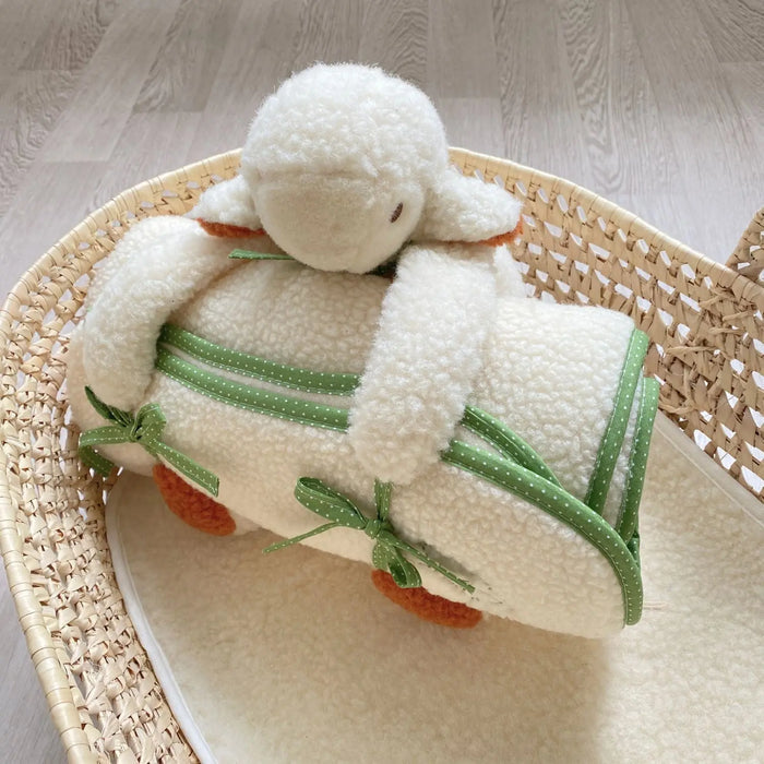 Doudou mouton avec couverture en laine Sassoupi