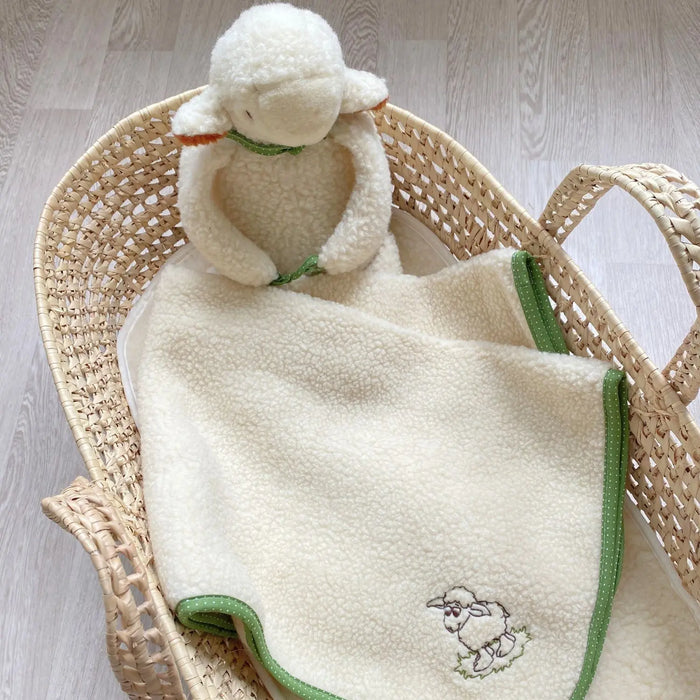 Doudou mouton avec couverture en laine Sassoupi