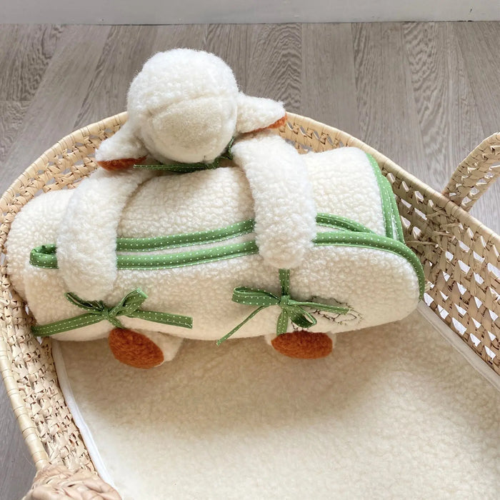 Doudou mouton avec couverture en laine Sassoupi