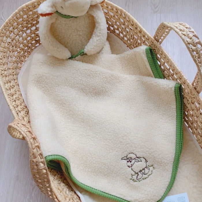 Doudou mouton avec couverture en laine Sassoupi