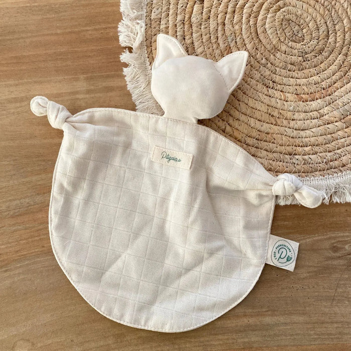 Doudou plat en coton bio Pitigaïa - Naturel