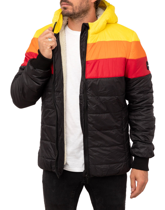 doudoune capuche blkrainbow PULLIN en nylon