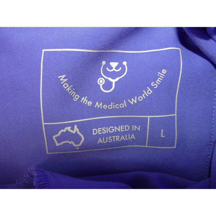 Dr. Woof Purple Jogger Scrub Pants Mens Large Medical Nursing Cargo Stretch 34172