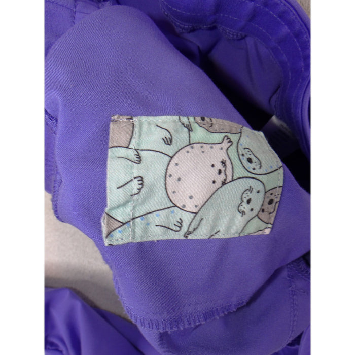 Dr. Woof Purple Jogger Scrub Pants Mens Large Medical Nursing Cargo Stretch 34174