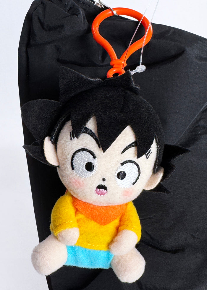 Bandai Dragon Ball Daima Baby Goten Plush Mascot Keychain in multicolor with chibi Baby Goten plush design and keychain clip — detail view