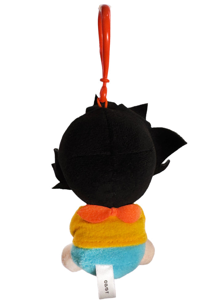Bandai Dragon Ball Daima Baby Goten Plush Mascot Keychain in multicolor with chibi Baby Goten plush design and keychain clip — back view