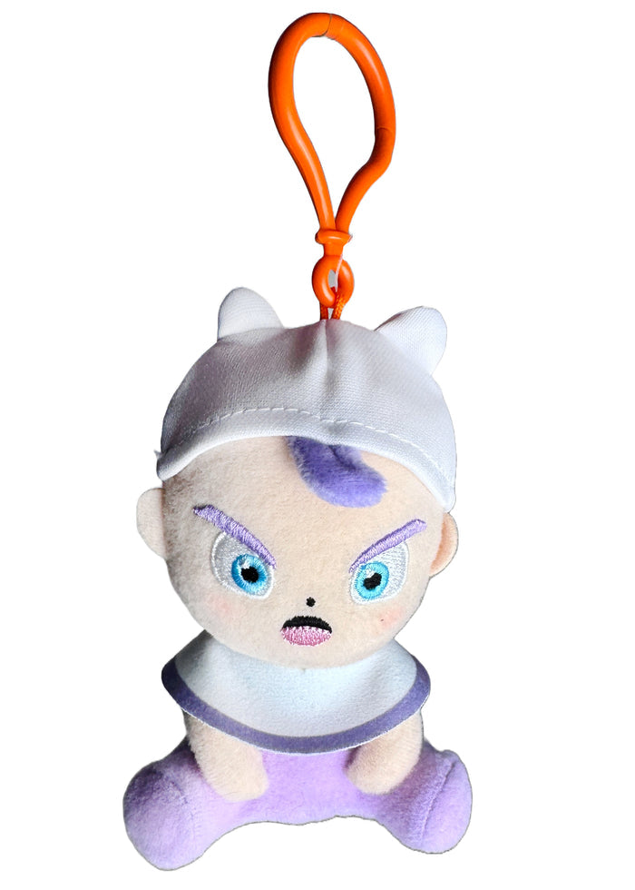Bandai Dragon Ball Daima Baby Trunks Plush Mascot Keychain in multicolor with chibi Baby Trunks plush design and keychain clip — front view
